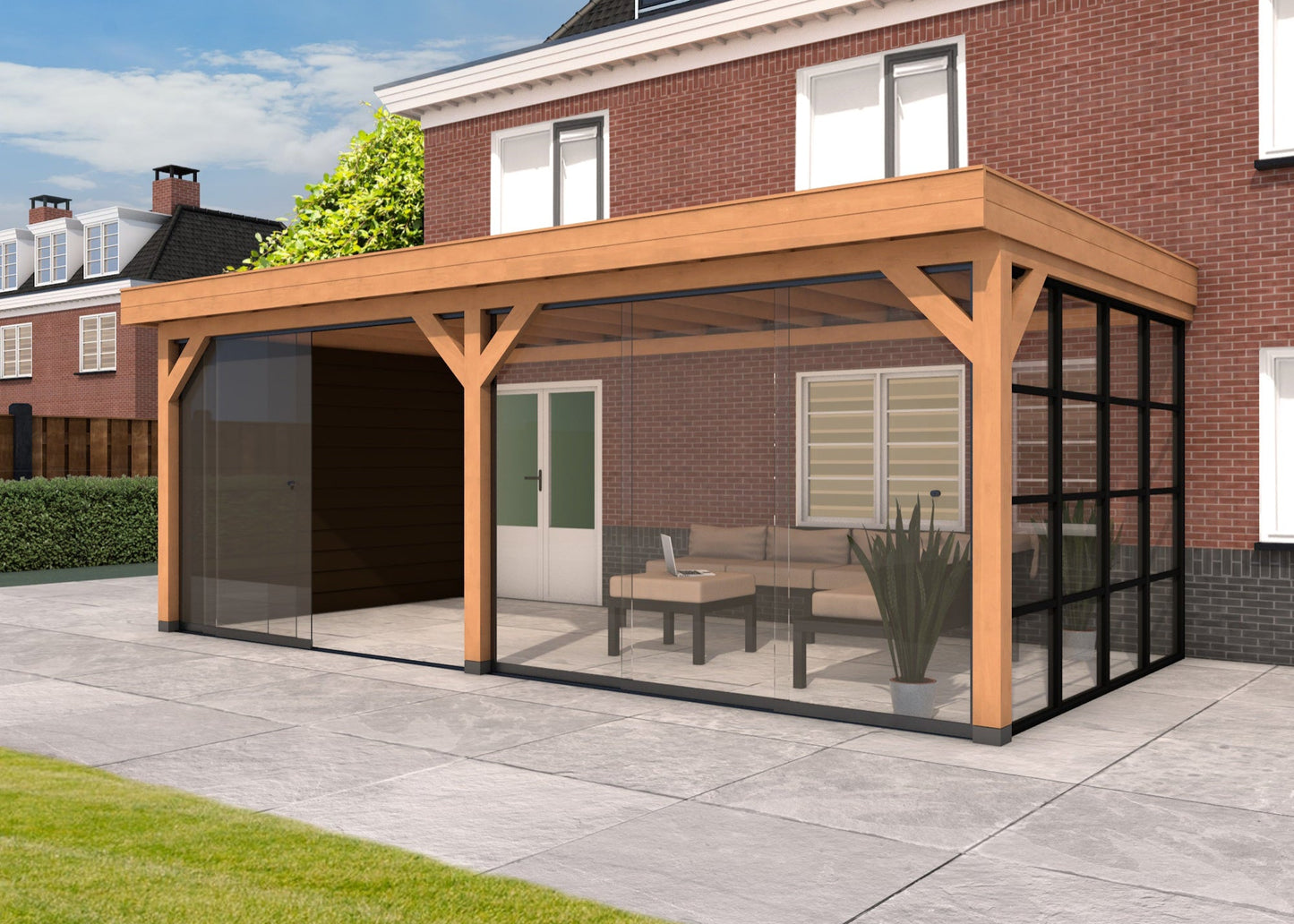 Douglas Houten Overkapping Op Maat | Luxe Bouwpakket voor Tuin - Chique Buiten Leven - CHIQUE BUITEN LEVEN - Douglas overkapping – Vraag een offerte aan