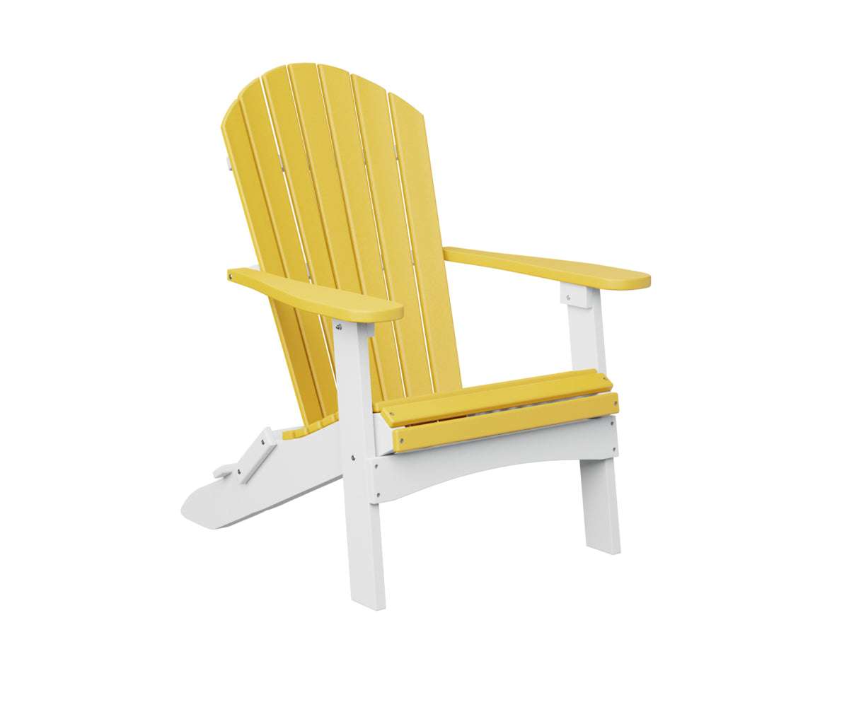 Berlin Gardens Adirondack stoel in Sunburst Geel met Ivoorwit – stijlvolle tuinmeubelcombinatie met klassiek contrast.