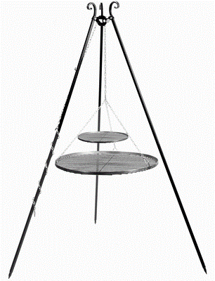 Driepoot grill 180 cm met dubbel grillrooster 80 en 40 cm | CookKing