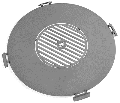 RVS grillplaat voor vuurschaal 82 cm met 37 cm grillrooster en 4 handgrepen | CookKing