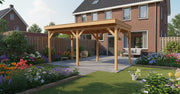 Douglas houten overkapping plat dak Grandiose YARD Outdoor 500x270