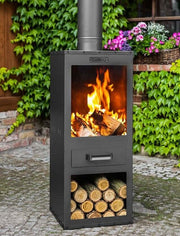 Tuinhaard | CookKing Rosa - houtkachel buiten