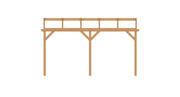 Aanbouwveranda van Douglashout met 3 Staanders | YARD Outdoor | Oblique Schuin Dak YARD Outdoor