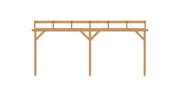 Aanbouwveranda van Douglashout met 3 Staanders | YARD Outdoor | Oblique Schuin Dak YARD Outdoor