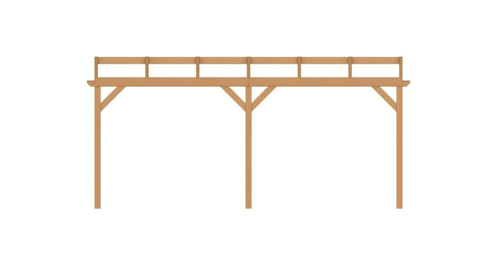 Aanbouwveranda van Douglashout met 3 Staanders | YARD Outdoor | Oblique Schuin Dak YARD Outdoor