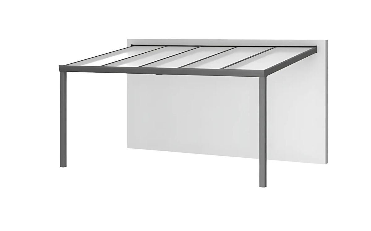 Aluminium veranda met polycarbonaat dak 500x300 cm op 2 staanders