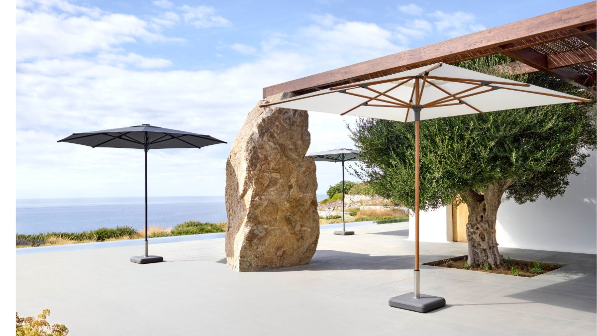 Parasol | Jardinico | Amalfi | Teak Mast en Vierkante Luifel