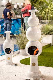 TRONA designhaard BALL – Italiaans keramiek met stijlvolle vlammen voor binnenruimte
