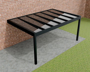 Stijlvolle aluminium veranda Pinela Glas 3x3 meter in zwart met groot glasoppervlak en verborgen regenwaterafvoer.