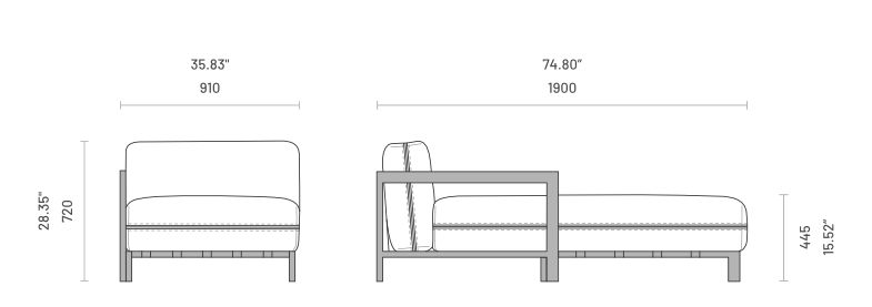Chaise Loungebank Voor Buiten | Bondi | Domkapa Domkapa