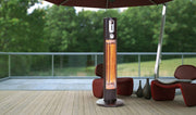 Helios infrarood terrasheater op een balkon – compacte terrasverwarmer voor buiten van Chique Buiten Leven