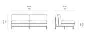 Loungebank Voor Buiten | Bondi | Tweepersoons - Zonder Armleuningen | Domkapa Domkapa