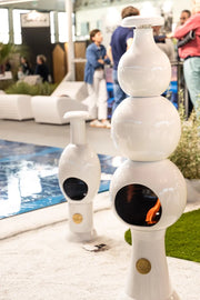 Vrijstaande bio-ethanol haard voor grote ruimte – model BALL – tot 50 m² verwarming