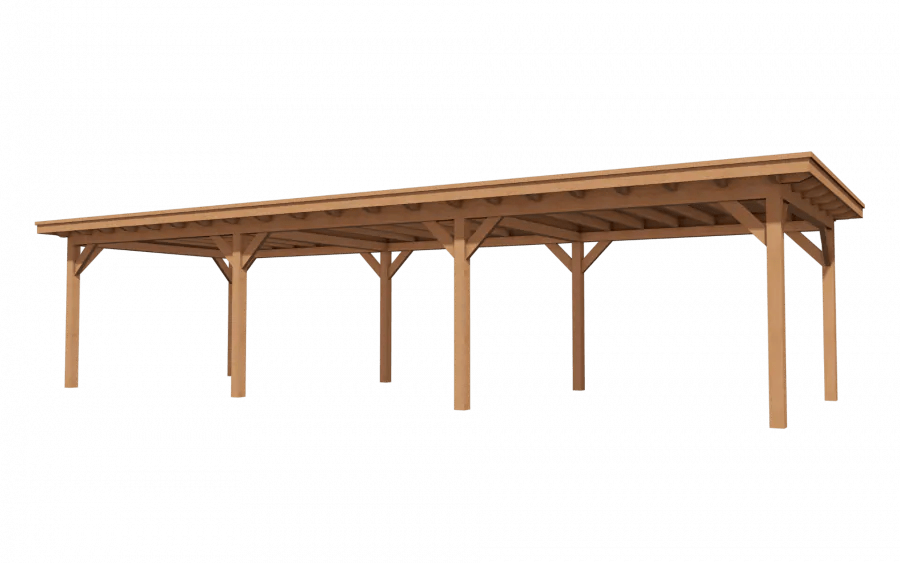 Douglas overkapping ELEGANTE van YARD Outdoor – vrijstaand luxe buitenverblijf met EPDM dakbedekking en massief Douglas hout.