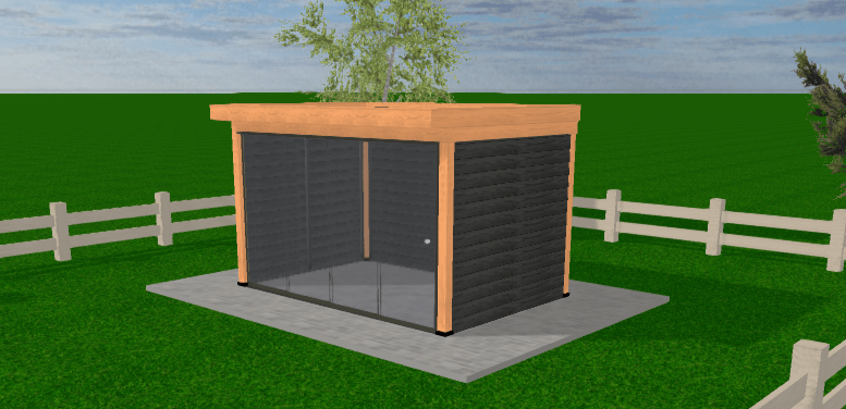 Douglas houten overkapping plat dak Grandiose YARD Outdoor 400x270 - Chique Buiten Leven - YARD Outdoor - vrijstaande Douglas overkapping