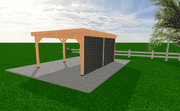 Douglas houten overkapping 600x400 cm – Sublime met zwarte achterwand