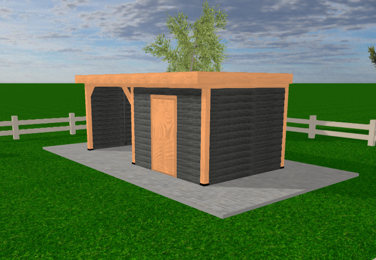 Douglas Houten Overkapping met Schuur | Sublime YARD Outdoor | 600 x 300