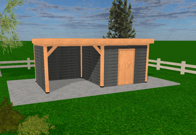 Douglas Houten Overkapping met Schuur | Sublime YARD Outdoor | 600 x 300