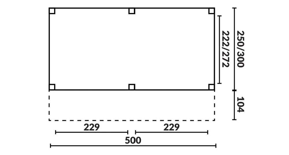 Douglas houten kapschuur Sublime YARD Outdoor 500x250 - Chique Buiten Leven - YARD Outdoor vrijstaande Douglas overkapping