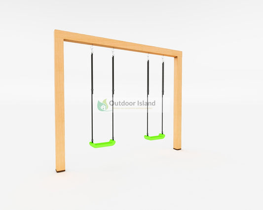 Douglas Schommel Excellent Jane 300 cm in tuin – Duurzame houten schommel van Outdoor Island met twee zitjes, ideaal voor veilig buitenspelen.