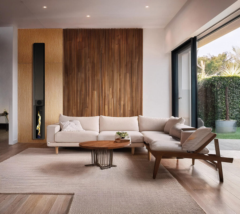 Volledige weergave van de 2400W infrarood sfeerhaard G-Cera met 4K-vlameffect