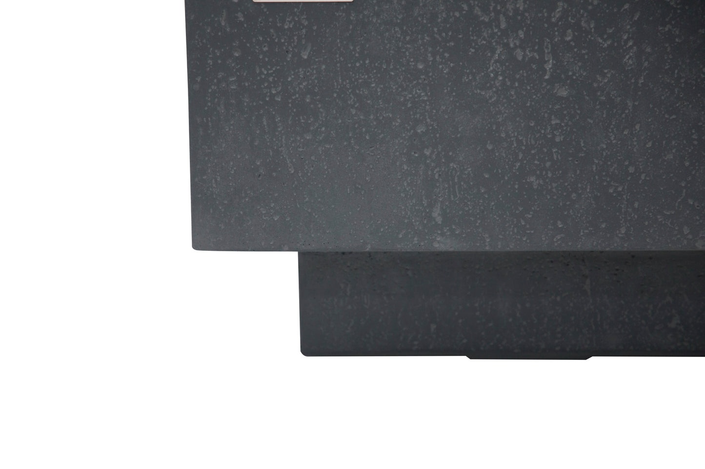 Detail van de donkere GFRC afwerking van de Elementi Metropolis Slate Black