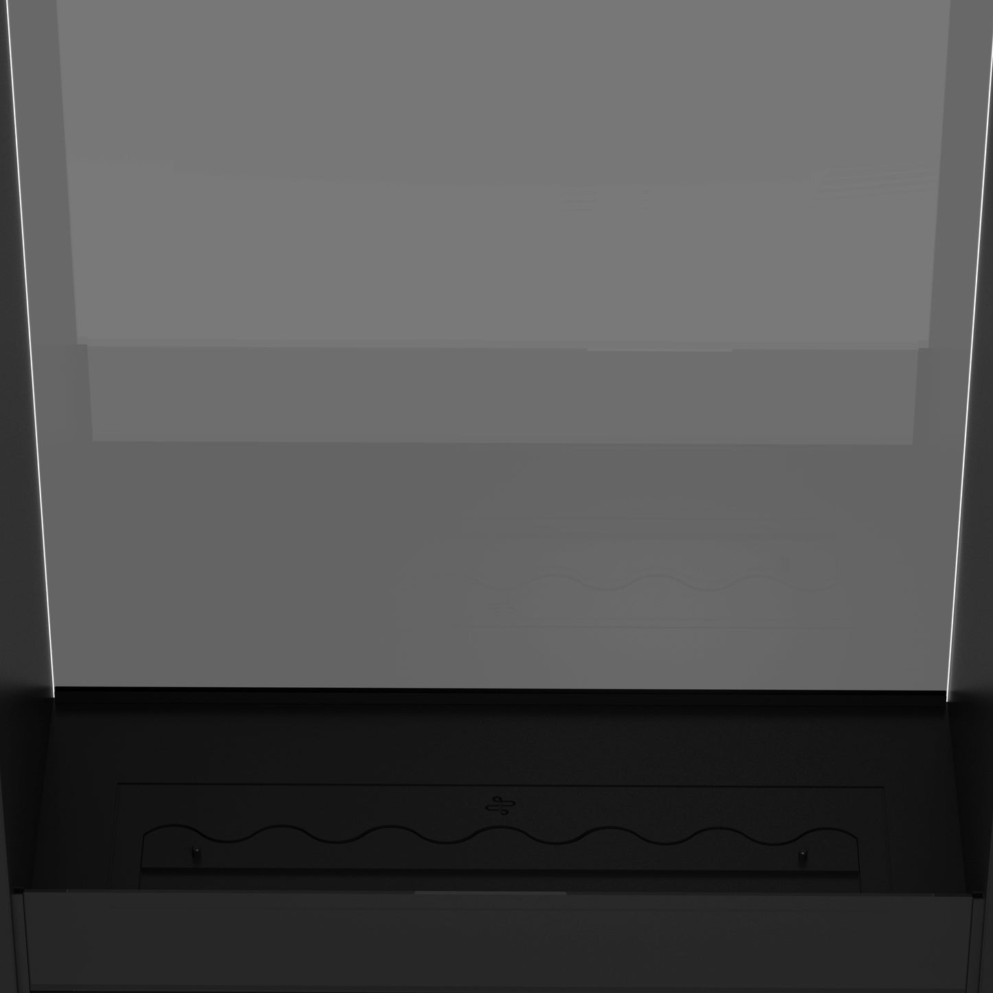 Verticale bio-ethanol doorkijkhaard Fame enkel glas 90 x 200 cm