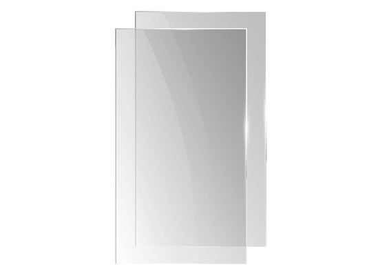 Set van vier vervangende glaspanelen voor Faro buitenhaard, gemaakt van gehard glas voor optimale veiligheid en zichtbaarheid van de vlammen.