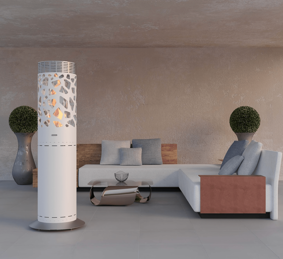 Selene Tile Gashaard voor Buiten – Elegante Portugese Buitenhaard | GlammFire - Chique Buiten Leven - GlammFire Buiten gashaard