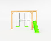 Schommel met Glijbaan | Outdoor Island | Douglashout Outdoor Island