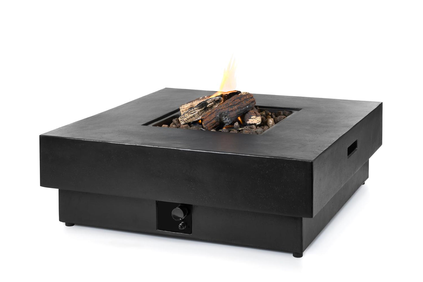 Happy Cocooning Vuurtafel Hestia Black – Stijlvolle Zwarte Gashaard voor Buiten - Chique Buiten Leven - Happy Cocooning vuurtafel op gas