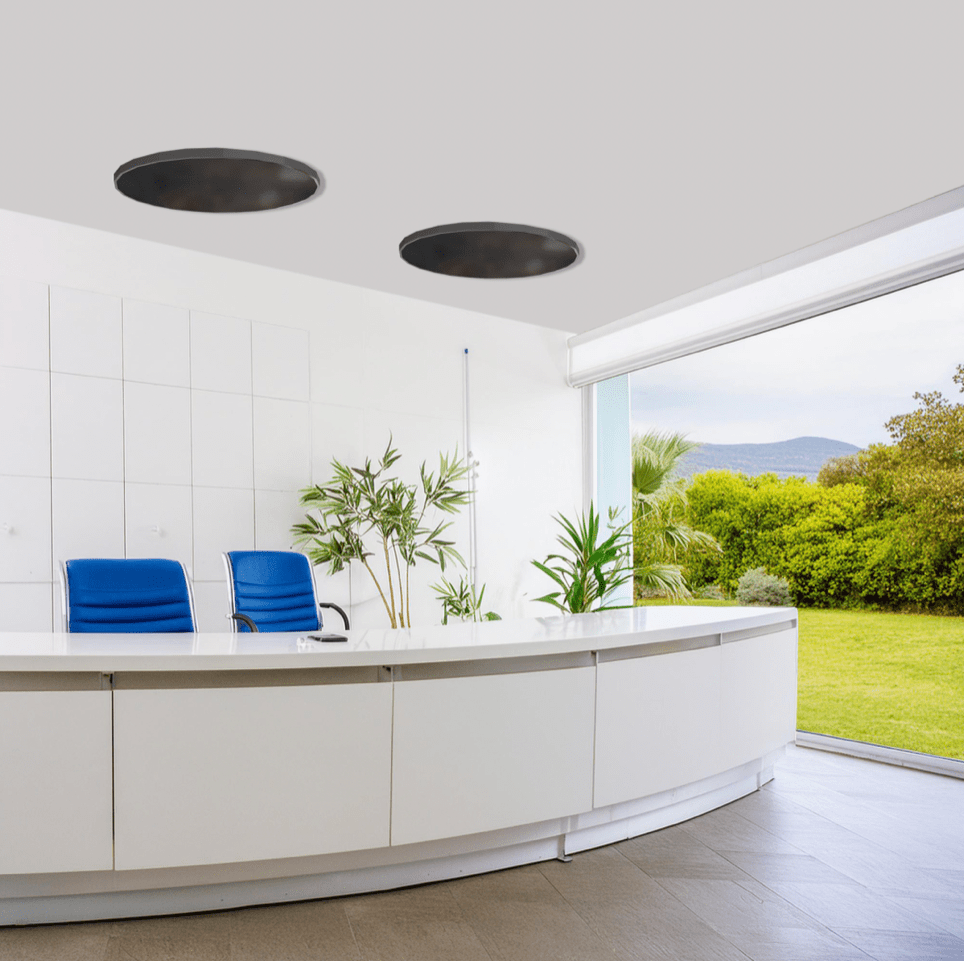 Design plafondstraler infrarood 2400W – Infralia G-Cera-R voor grote ruimtes tot 40 m²