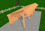 Douglas houten Kapschuur Sublime Yard Outdoor 750x350 - met Onbehandelde Rabatwanden