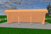 Douglas houten Kapschuur Sublime Yard Outdoor 750x350 - met Onbehandelde Rabatwanden