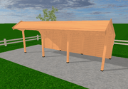 Douglas houten Kapschuur Sublime Yard Outdoor 750x350 - met Onbehandelde Rabatwanden