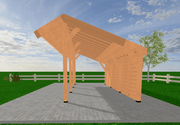 Douglas houten Kapschuur Sublime Yard Outdoor 750x350 - met Onbehandelde Rabatwanden