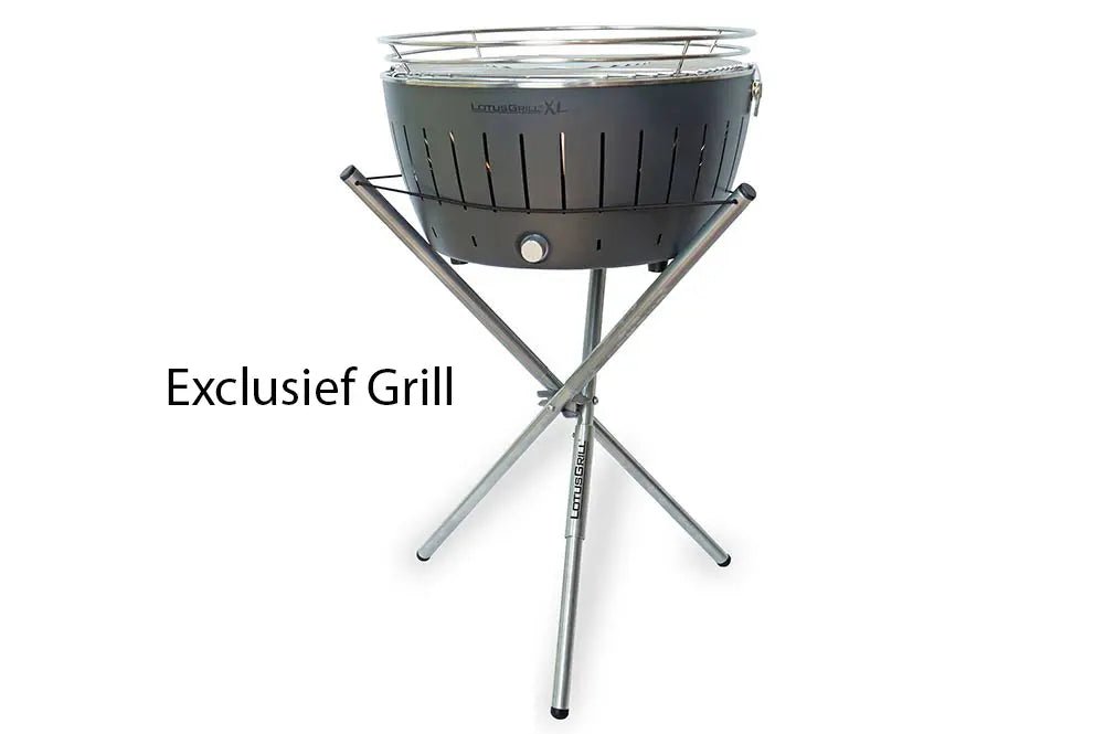 LotusGrill Standaard Universeel, roestvrijstalen standaard voor verhoogde en ergonomische BBQ-ervaring, compatibel met alle LotusGrill modellen.