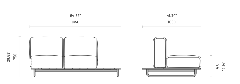Loungebank voor Buiten | Copacabana | Tweepersoons | Domkapa Domkapa