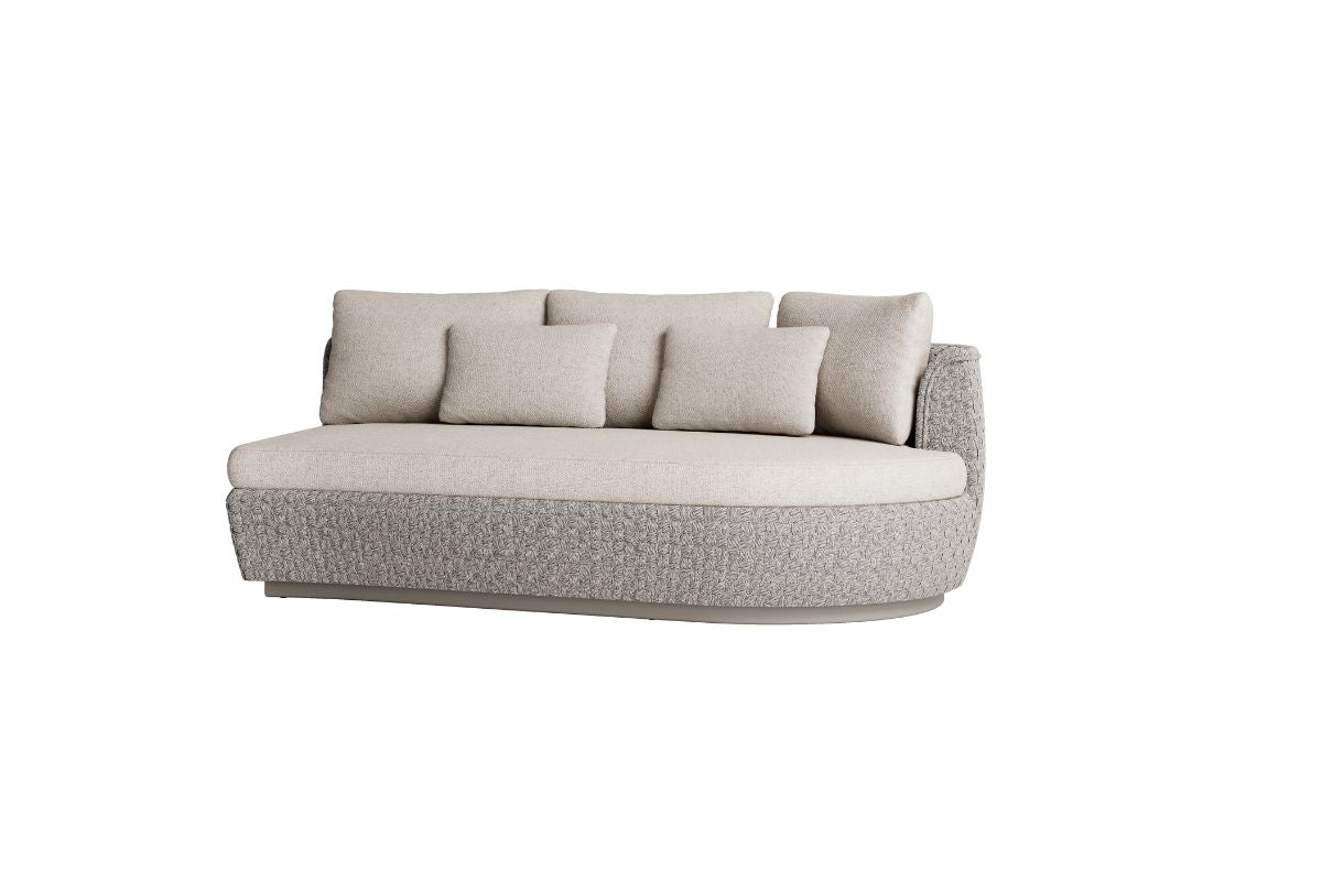 Organische Modulaire Bank 212 cm Jardinico Tondo met linkerarm, ontworpen voor stijlvolle buitenruimtes, verkrijgbaar bij Chique Buiten Leven.