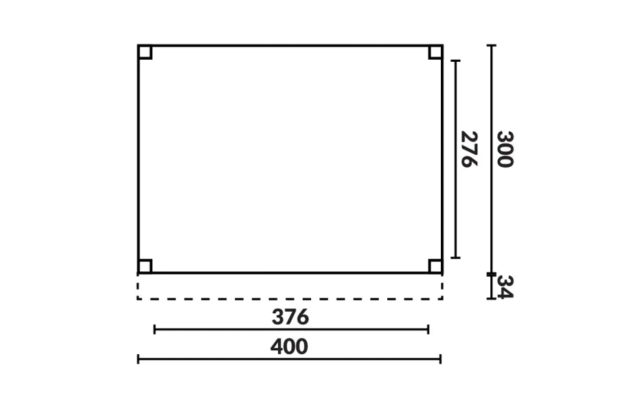 Douglas Houten Overkapping DHZ Easyline YARD Outdoor Plat Dak 400 x 300 cm