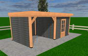 Douglas Houten Overkapping met Schuur | Sublime YARD Outdoor | 600 x 300