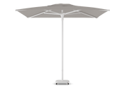 Parasol Jardinico JCP.102 in A01 White frame, C305 Umber doek en S01 White basis, een perfecte combinatie van design en functionaliteit bij Chique Buiten Leven.