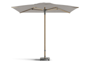 Parasol Jardinico JCP.102 in A12 Alu Teak frame, C305 Umber doek en S31 Charcoal basis, voor een moderne en elegante buitenruimte bij Chique Buiten Leven.