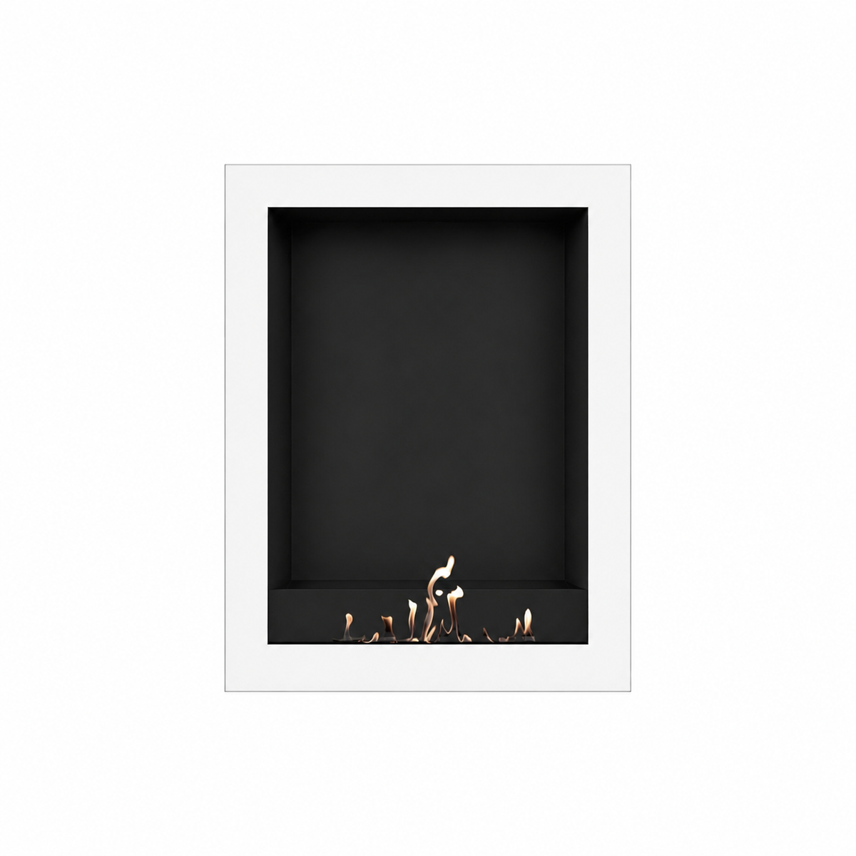 Wild Flame Selected Box verticale bio-ethanol wandhaard wit 70 x 120 cm – sfeerfoto