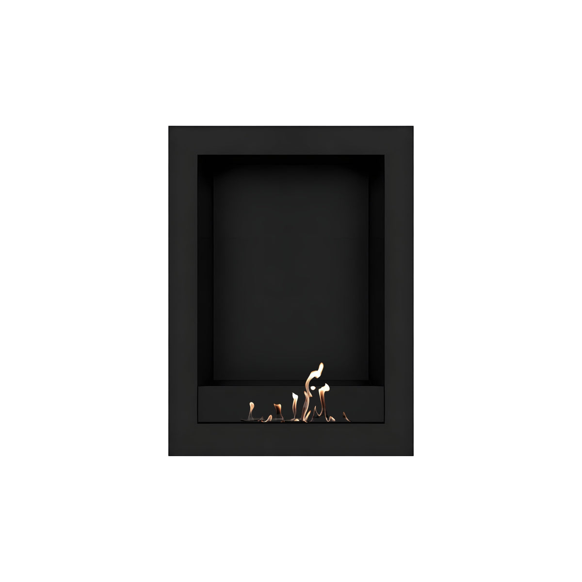 Wild Flame Selected Box verticale bio-ethanol wandhaard zwart 60 x 100 cm – sfeerfoto