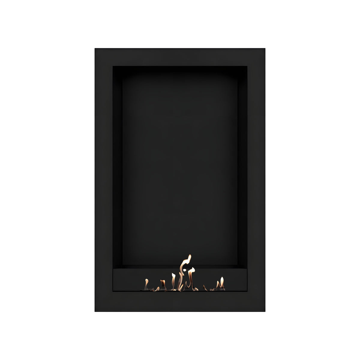 Wild Flame Selected Box verticale bio-ethanol wandhaard zwart 70 x 160 cm – sfeerfoto