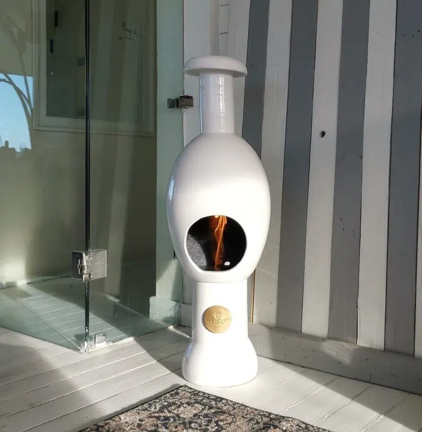 TRONA EGG bio-ethanol haard in keramiek – geschikt voor 35–40 m² – designhaard uit Italië