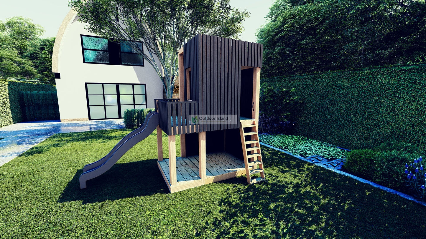 Speeltoestel met Glijbaan | Douglashout | Modern 120 | Outdoor Island Outdoor Island