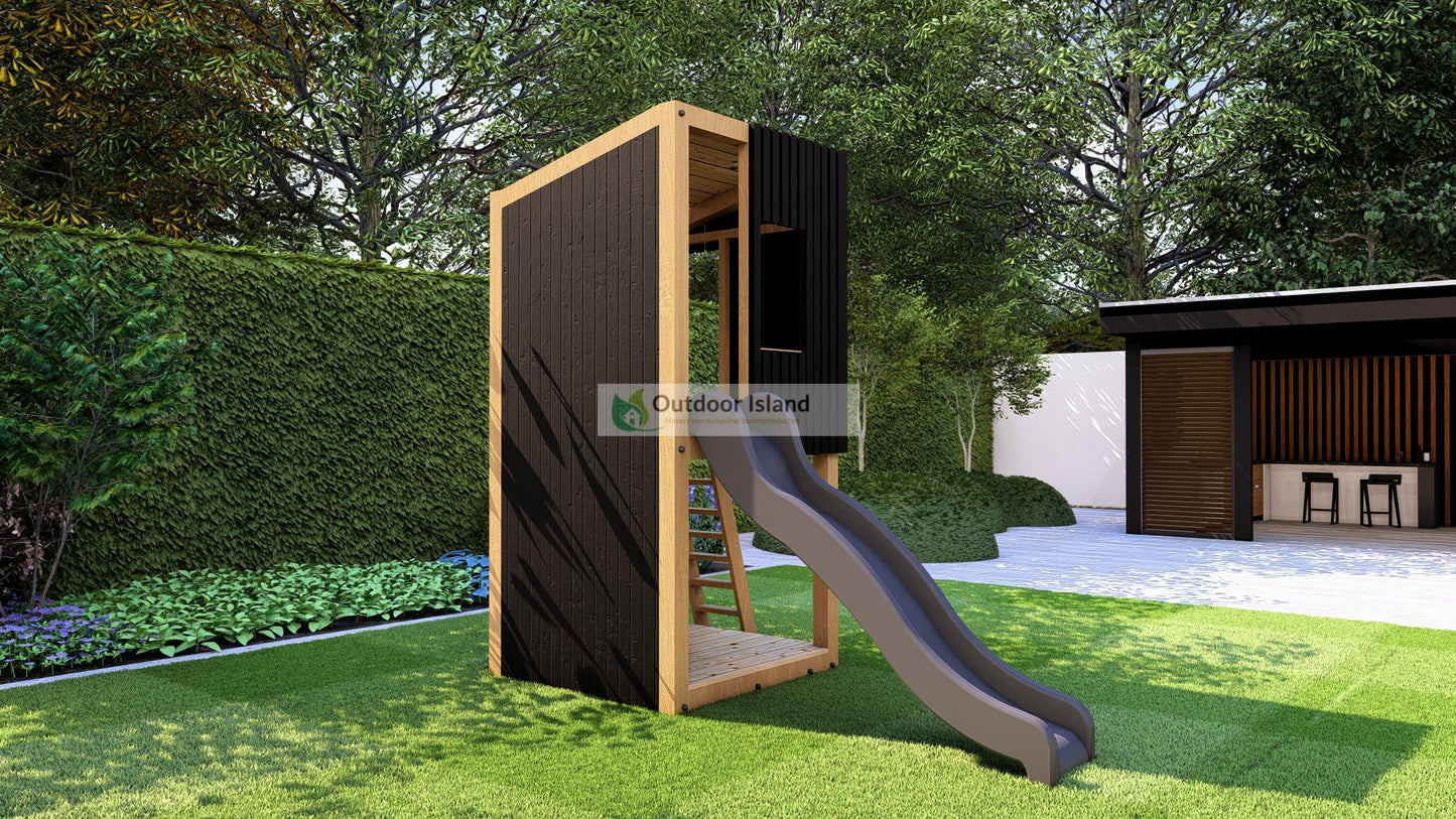 Speeltoestel met Glijbaan | Douglashout | Modern 120 | Outdoor Island Outdoor Island