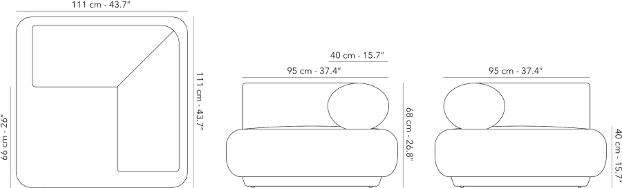 Hoekmodule buitenbank 1-zit van teak – Tatami Sofa | Jardinico